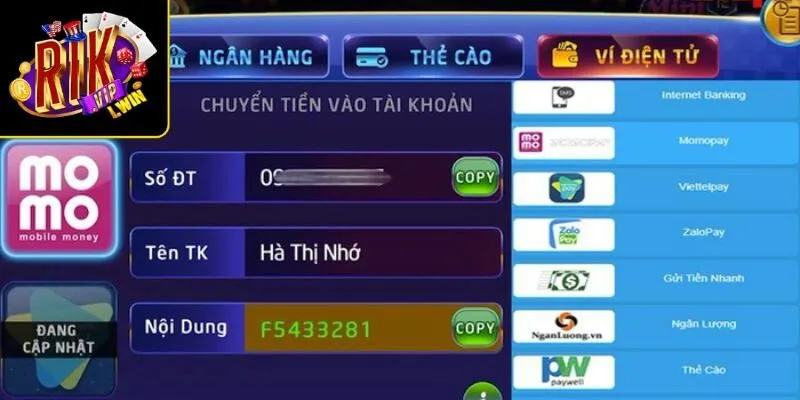 Thông tin về các phương thức chuyển vốn